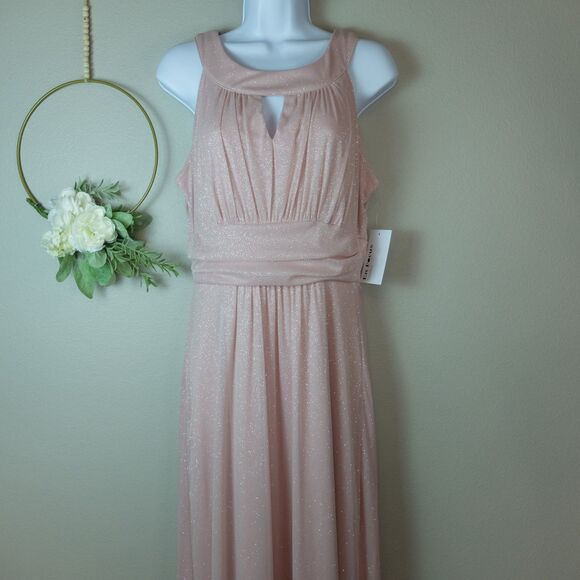 Enfocus Studio Rose Silver Sparkly Full Length Formal Gown Size 12